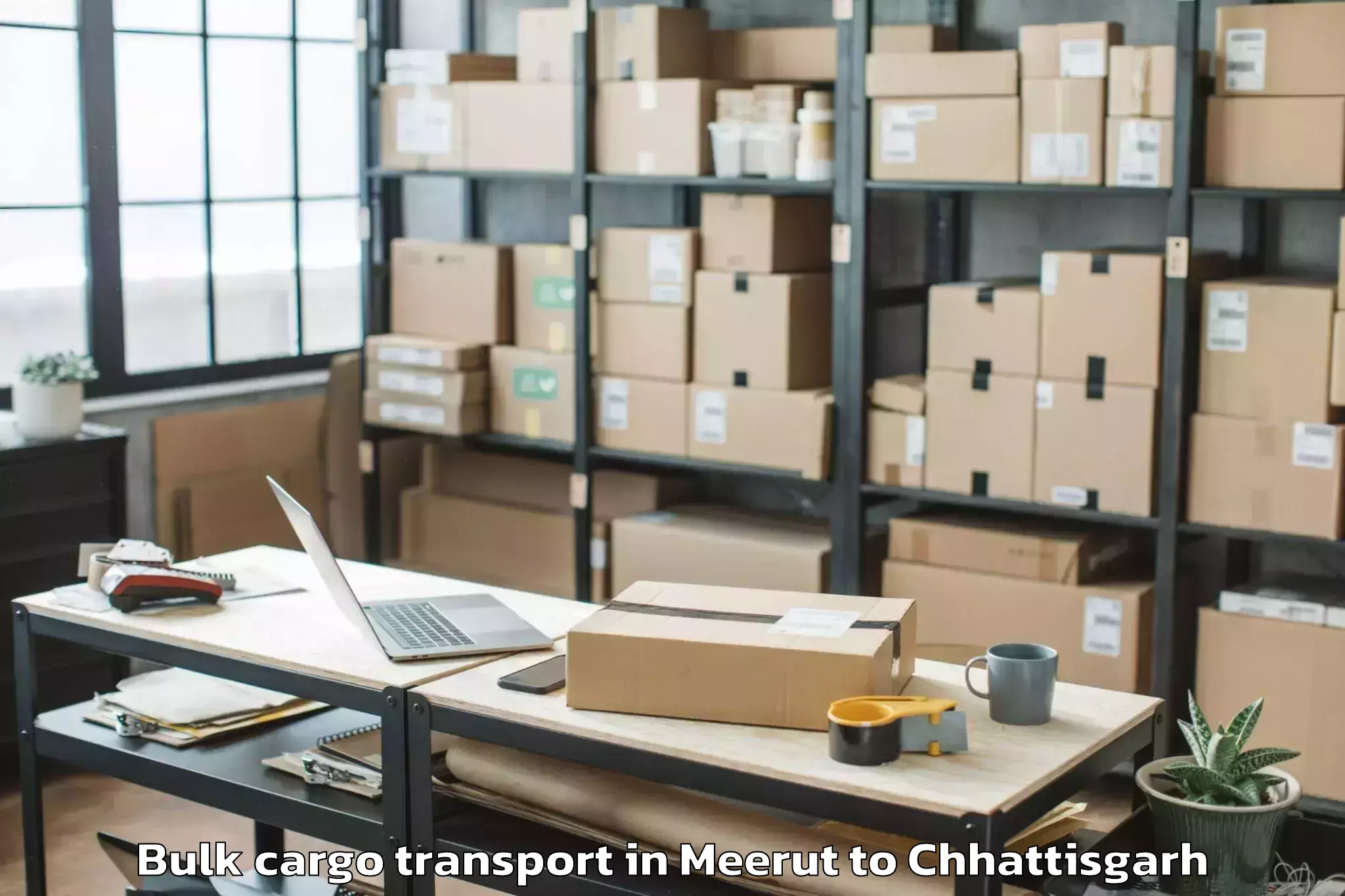 Easy Meerut to Bhairamgarh Bulk Cargo Transport Booking